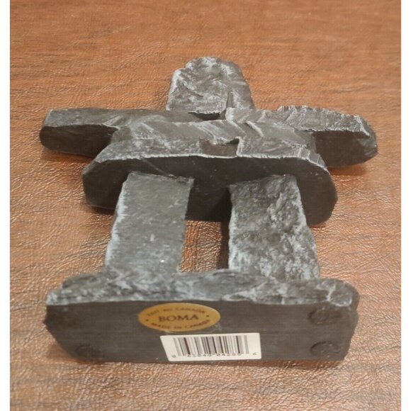 Inuit Folk Art Inukshuk 5" Black Statue Recycled Material Made In Canada Boma - Picture 7 of 11